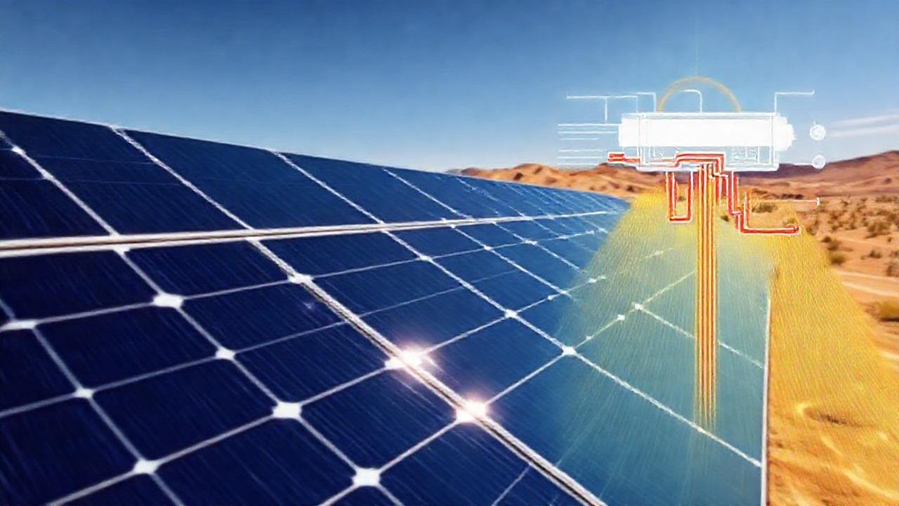 Paneles solares brillan en el desierto
