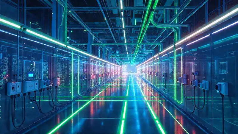 Ciudad futurista, limpia y brillante