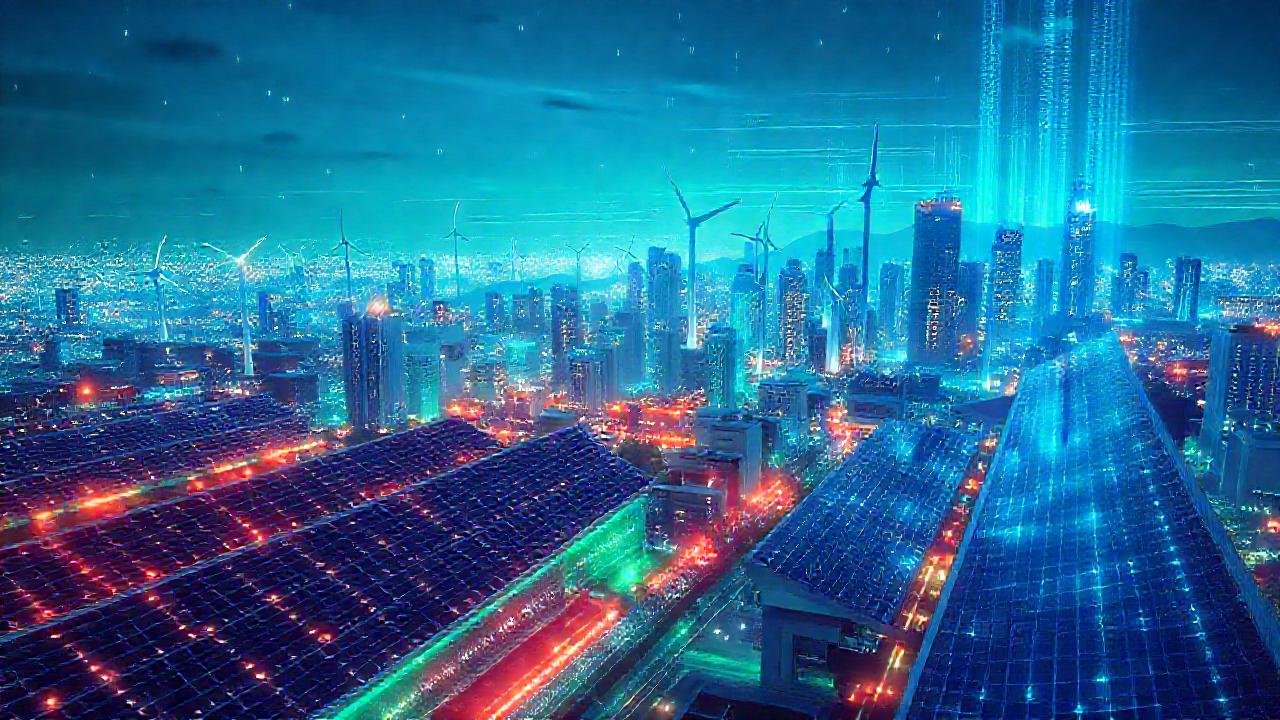 Ciudad futurista de energía limpia