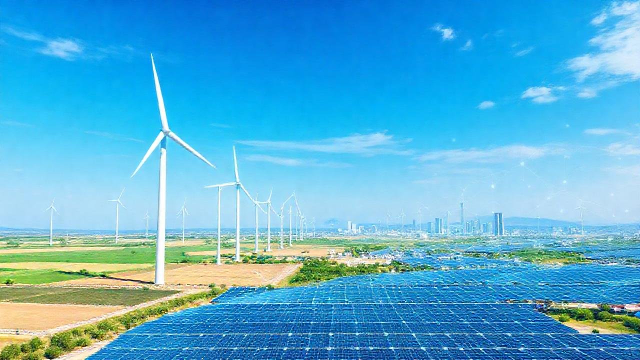 Energía limpia visualmente representa un futuro sostenible