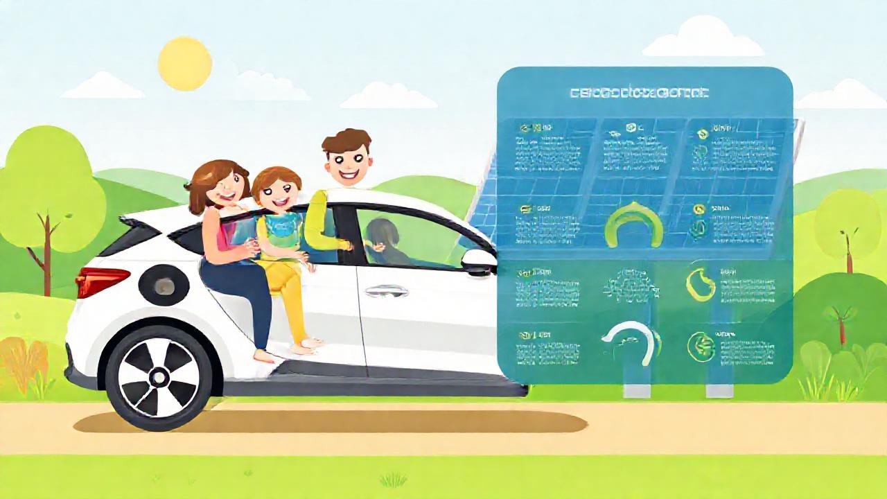 Energía limpia, futuro esperanzador y familia feliz