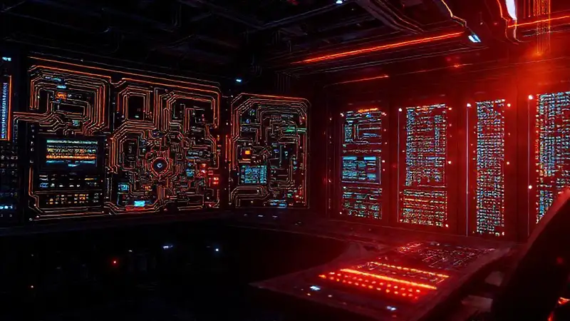 Panel futurista con datos brillantes