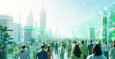 Una ciudad sostenible y futurista brilla