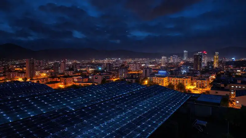 Ciudades futuristas brillan con energía solar