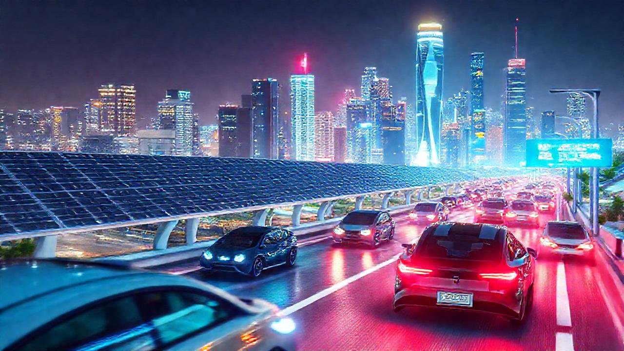 Ciudad futurista, tecnología y optimismo brillan