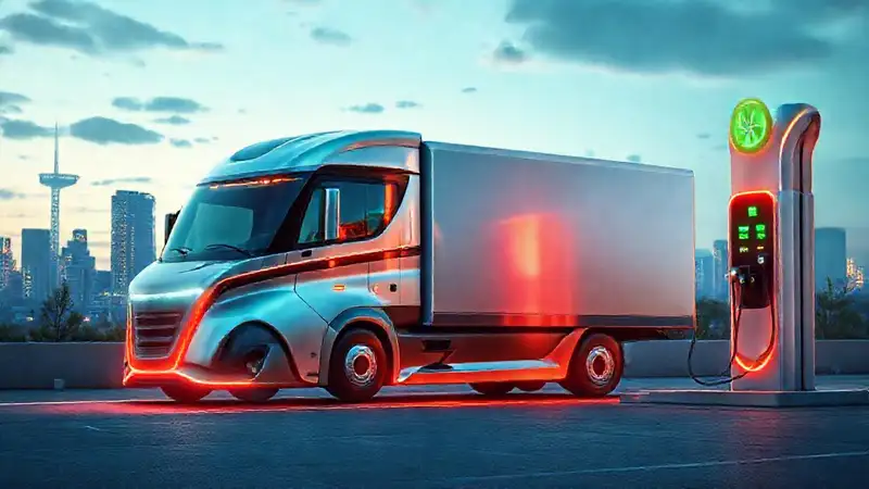 Un camión futurista anuncia un futuro limpio
