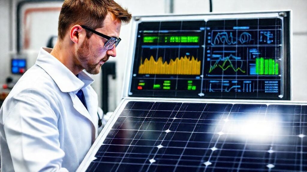 Laboratorio prueba paneles solares con datos