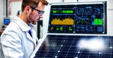 Laboratorio prueba paneles solares con datos