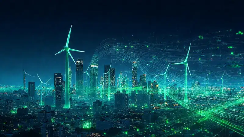 Un horizonte futurista con energía dinámica