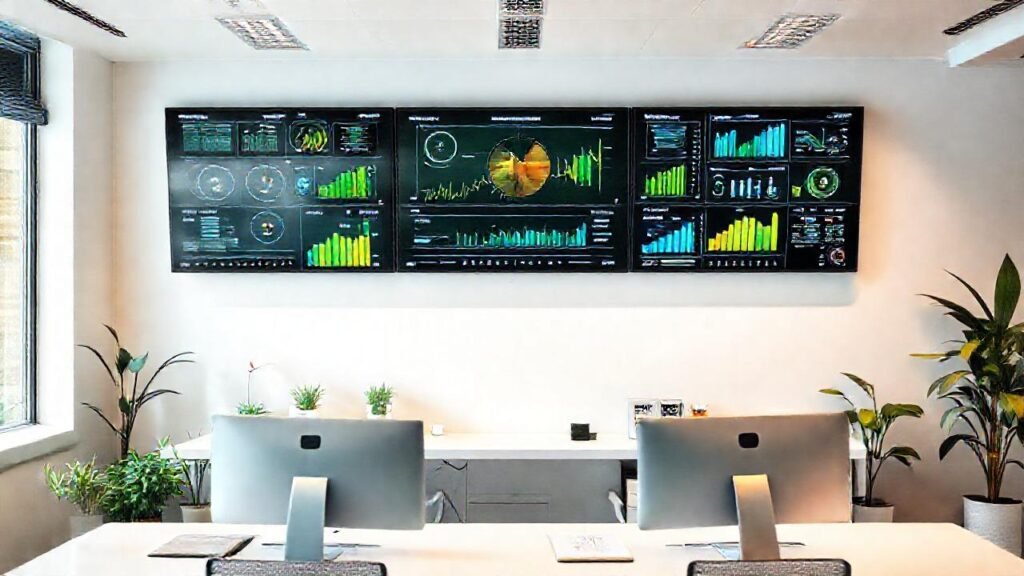 Oficina moderna impulsa eficiencia sostenible y brillante