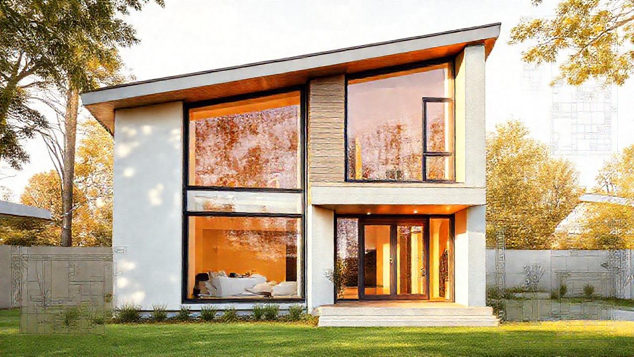 Casa moderna sostenible, diseño minimalista y luminoso