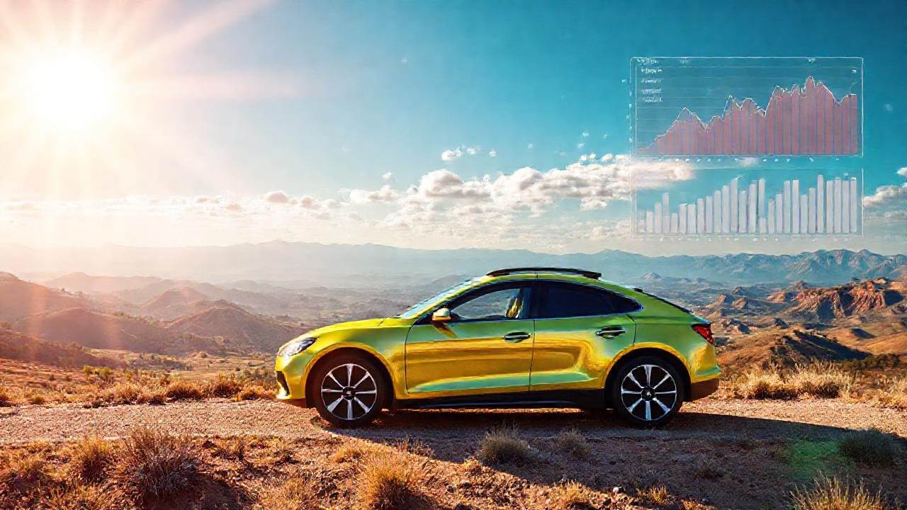 Un coche solar optimista y colorido