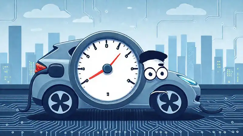 Un coche eléctrico indica batería baja