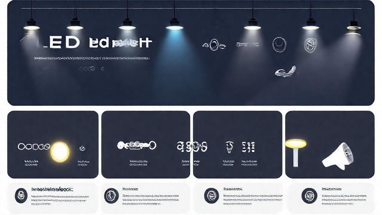 Luces LED modernas iluminan productos diversos