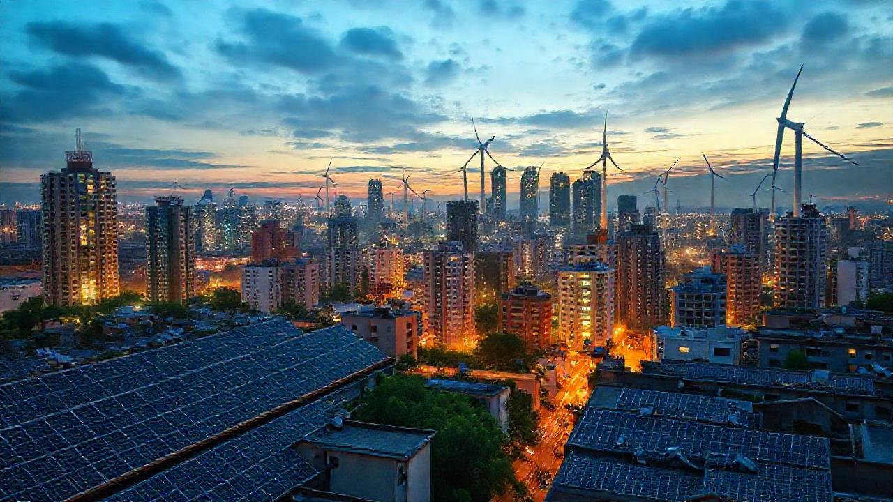 Ciudad moderna busca un futuro sostenible