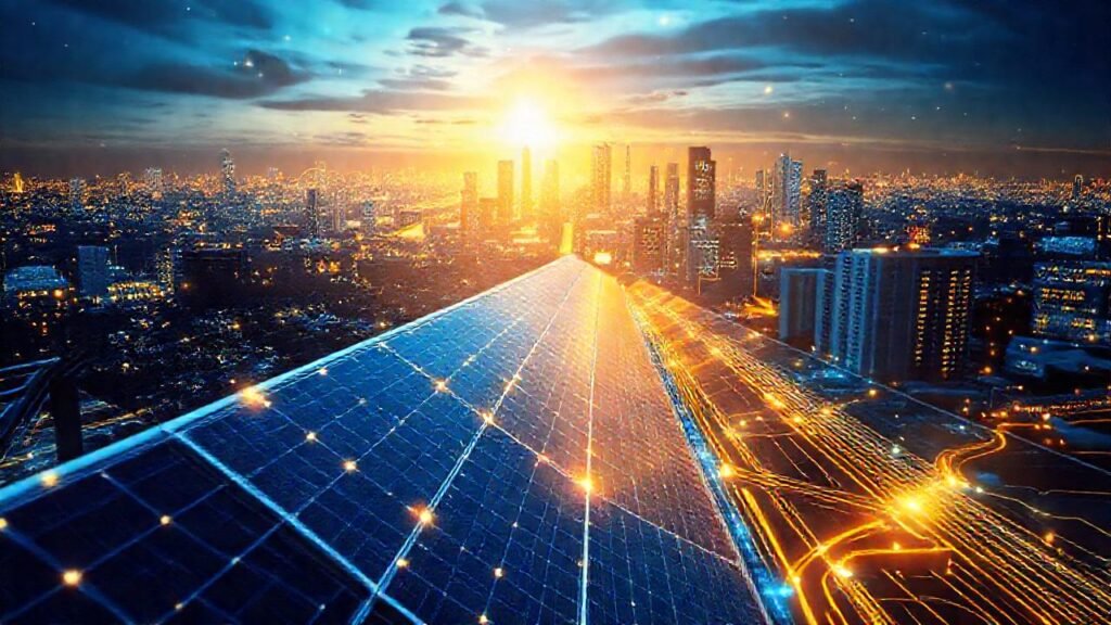 Energía limpia ilumina una ciudad digital