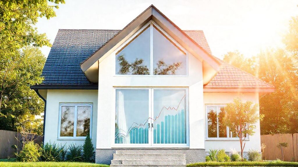 Una casa moderna muestra crecimiento financiero