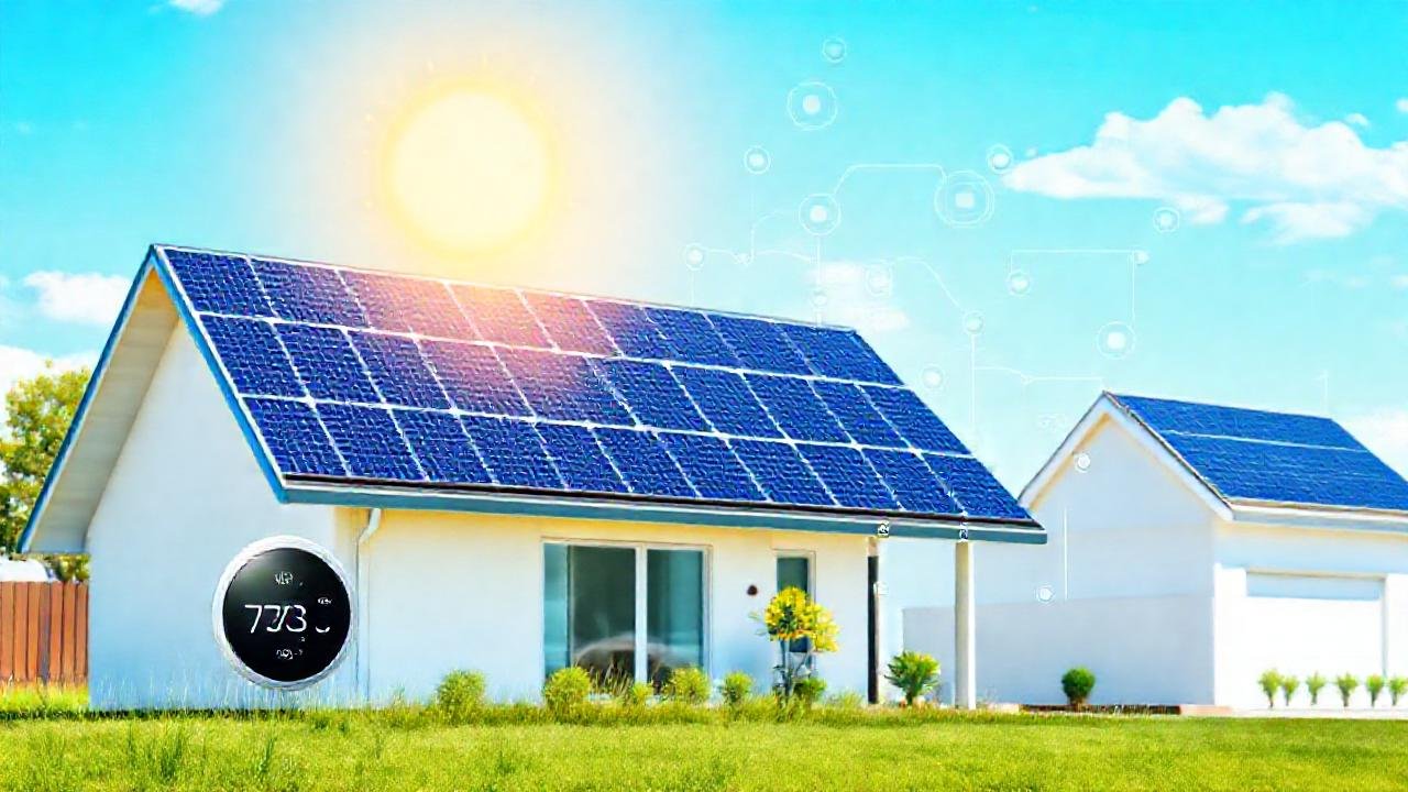 Una casa moderna usa energía limpia