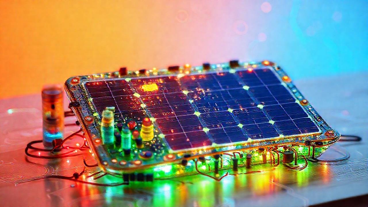 Paneles solares futuristas generan energía brillante