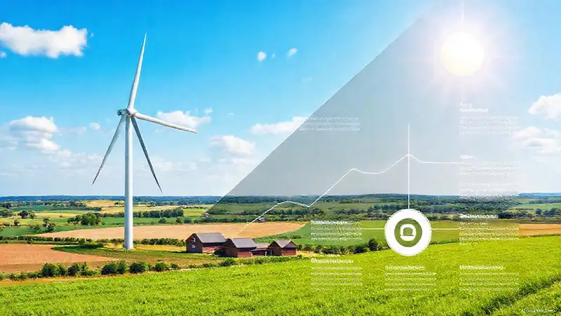 Turbina eólica provee energía sostenible brillante