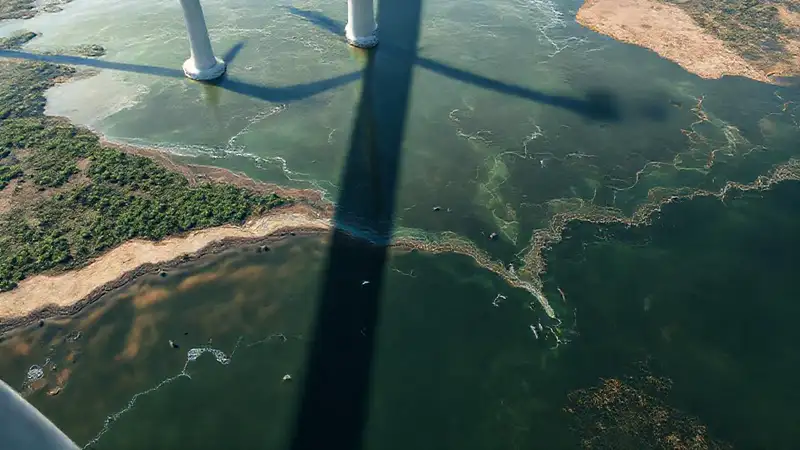Turbina altera el río y su vida
