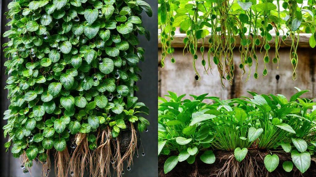 Comparación de jardines: verde exuberante y diverso