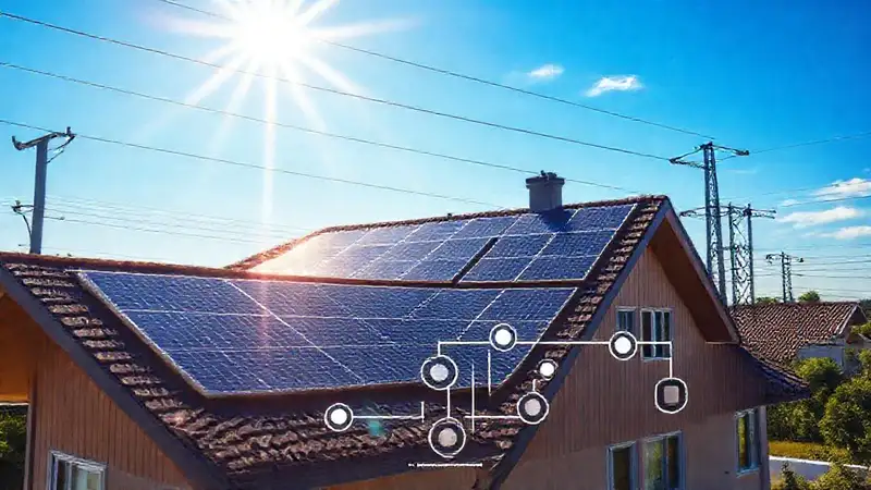 Paneles solares alimentan una casa moderna