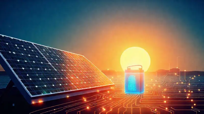 Energía solar digitalmente abstracta y vibrante