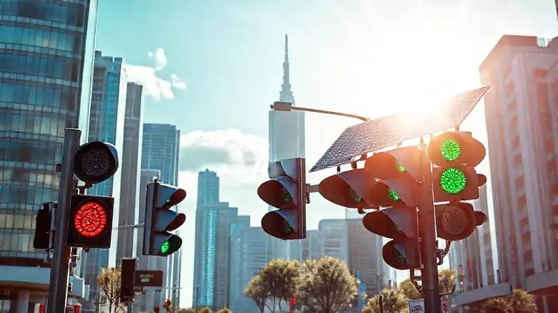 Luces de tráfico solares: innovación verde