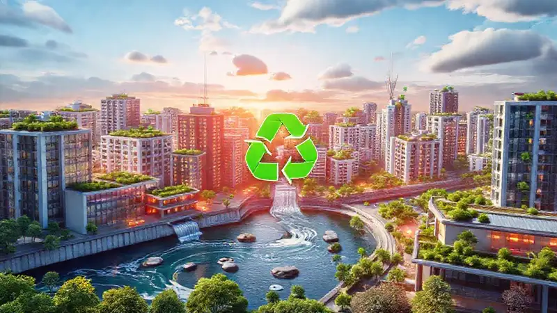 Ciudad moderna, sostenible y verde