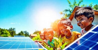 Un futuro sostenible brilla con energía solar
