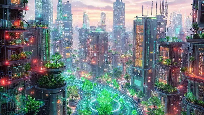 Ciudad inteligente futurista