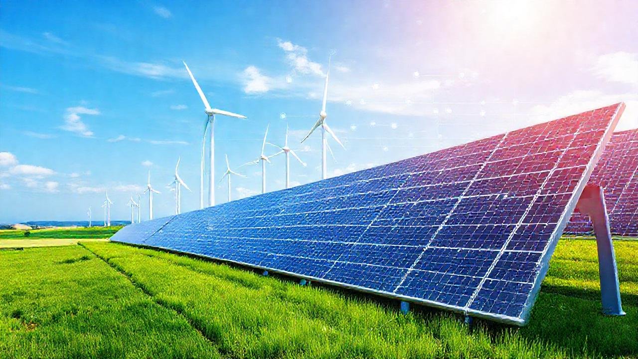 Energía limpia en un paisaje futurista