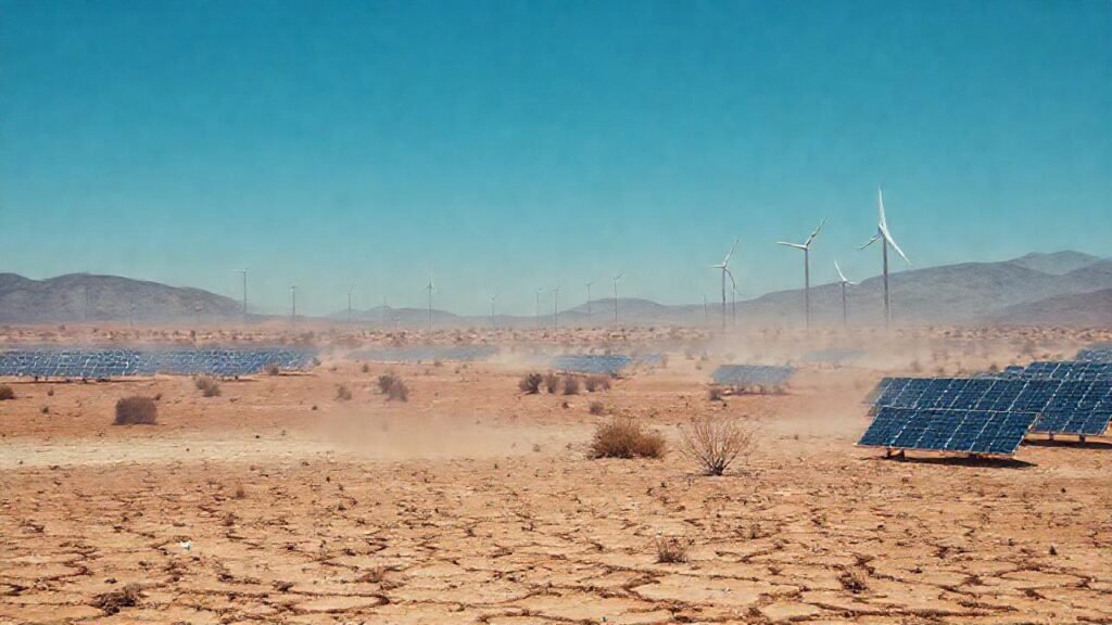 Un paisaje árido y silencioso se refleja