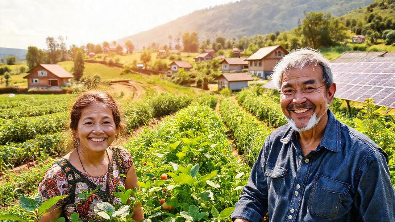 Una granja sostenible prospera con alegría