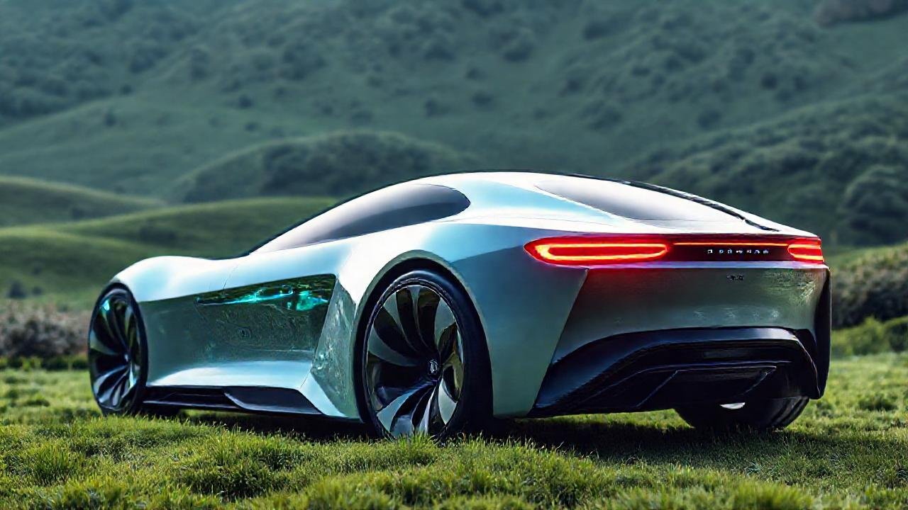 Un coche futurista sostenible irradia color