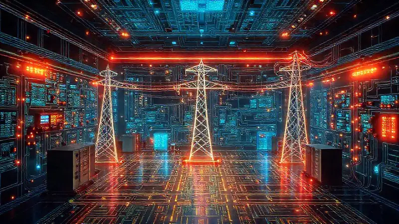 Esquema energético digital futurista y detallado