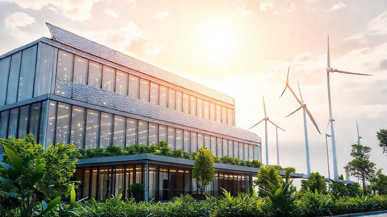 Edificio moderno, sostenible y eficiente energéticamente