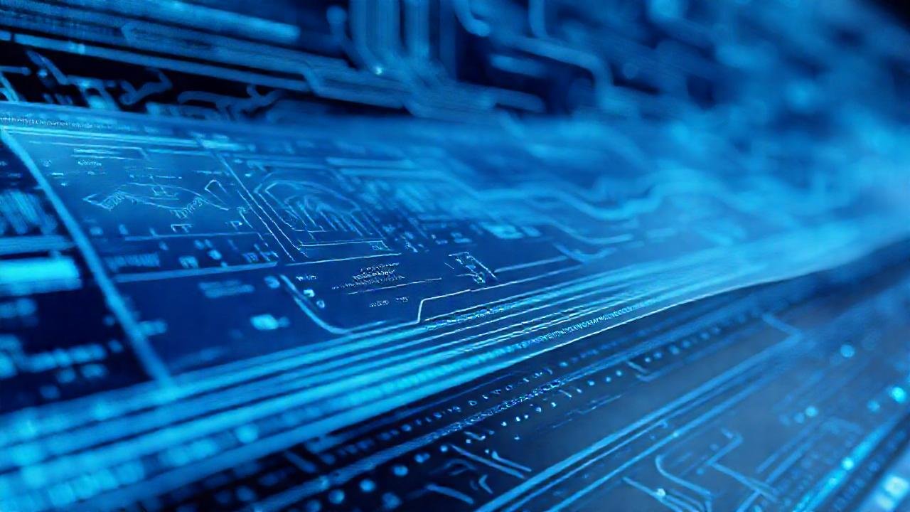 Tecnología avanzada, fría y minimalista