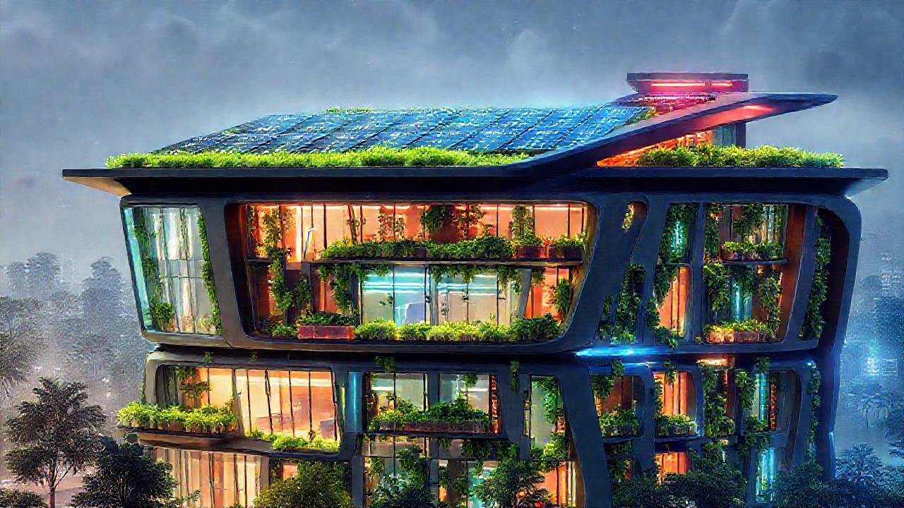 Edificio futurista, sostenible y vibrante