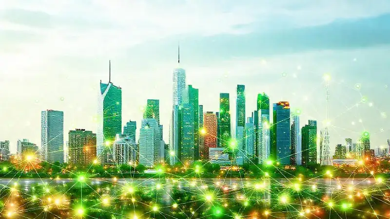 Ciudad moderna: progreso, energía y futuro