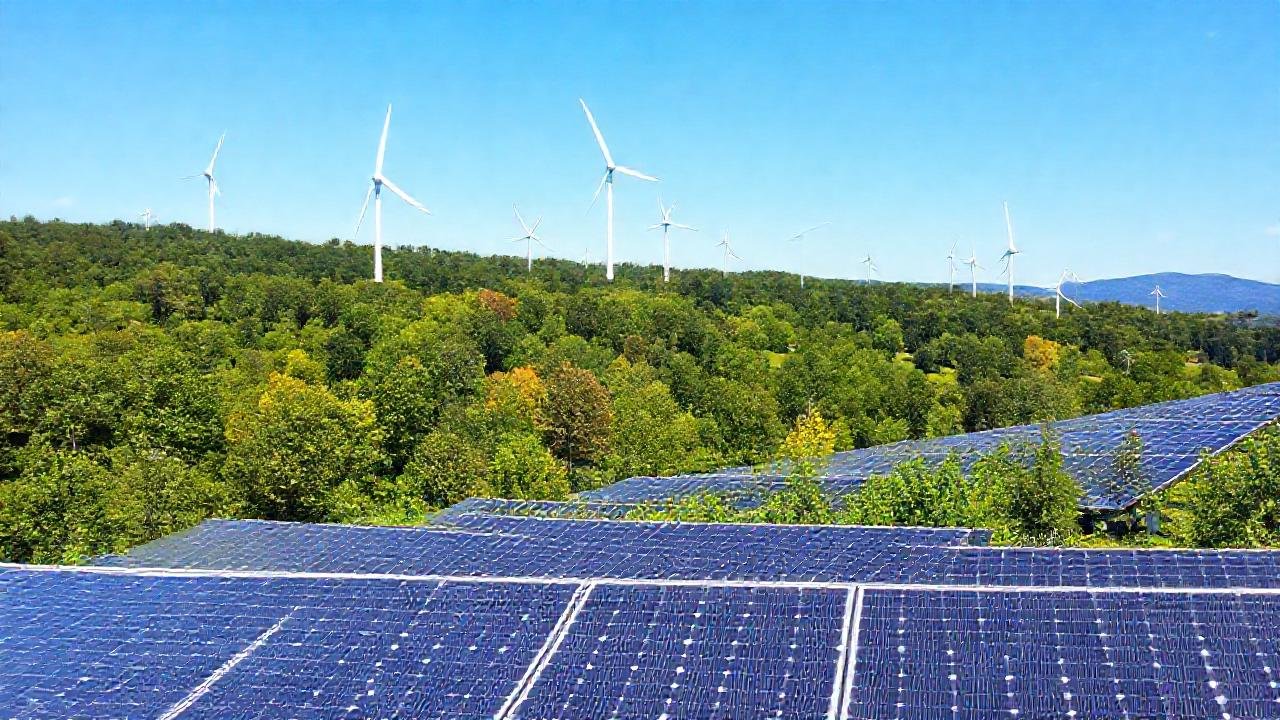 Un futuro sostenible brilla con energía limpia