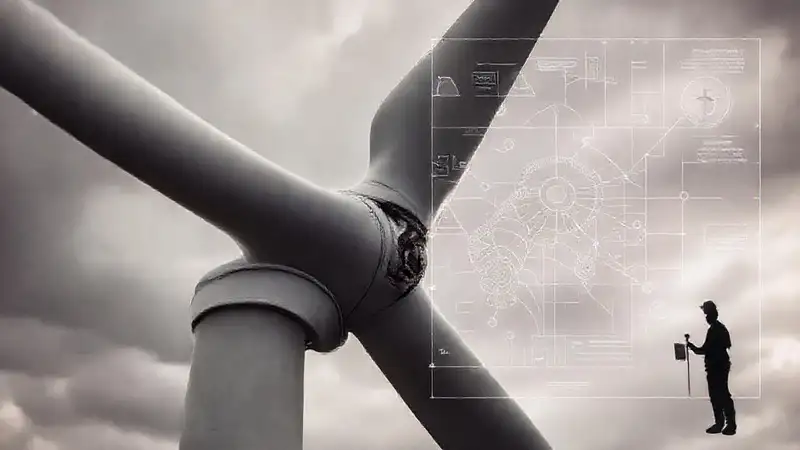 Tecnólogo inspecciona daño en turbina