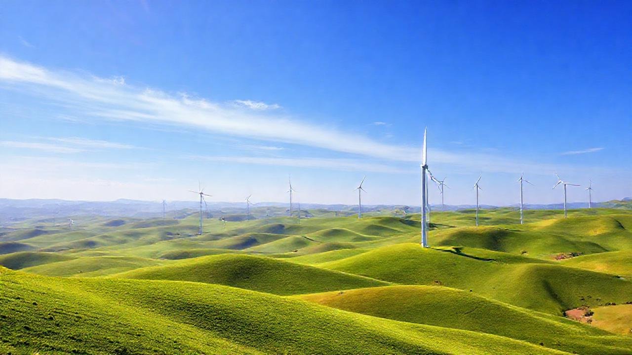 Paisaje verde y sostenible brilla sereno