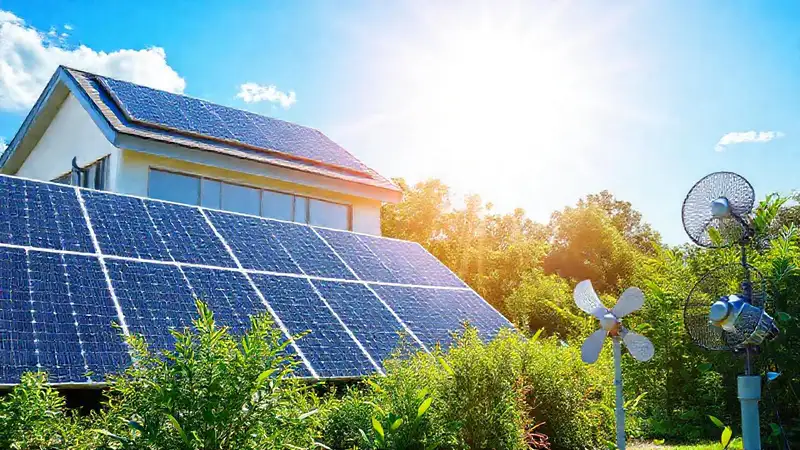 Paneles solares crean un ambiente sereno
