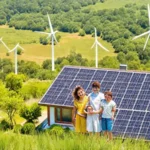 Energía limpia crea un hogar feliz