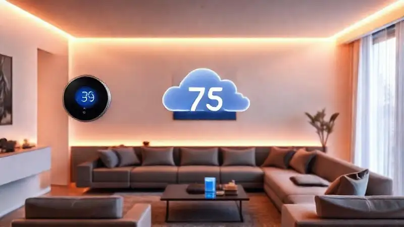 Termostato inteligente, hogar conectado y moderno