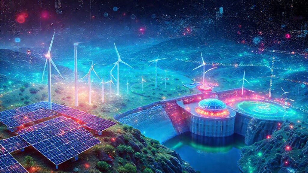 Energía sostenible crea un futuro brillante