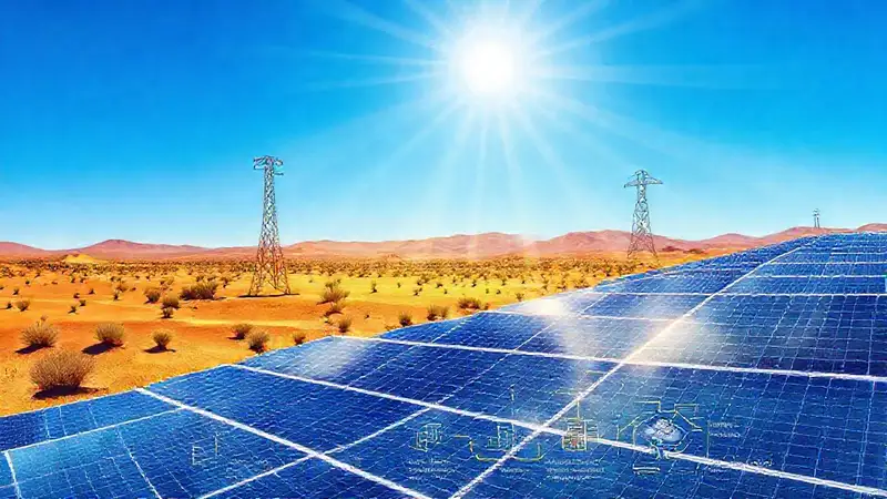 Energía solar ilustra un paisaje brillante