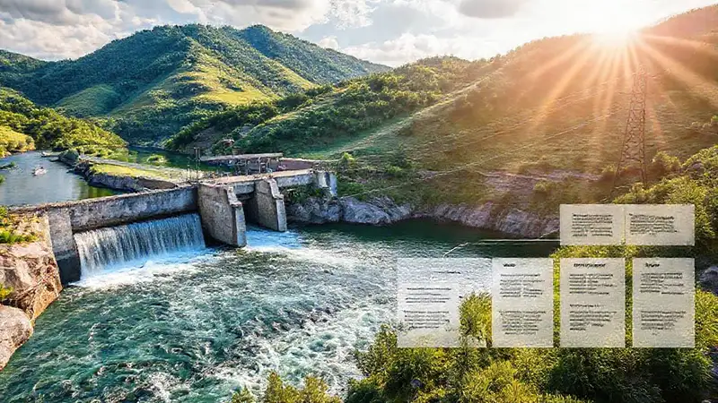 Una presa hidroeléctrica genera energía serena
